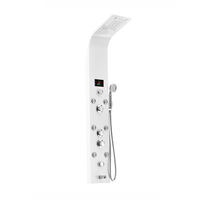 Panneau de douche FLG Modern Temperature en acier inoxydable SPA avec douche cascade à effet pluie LED