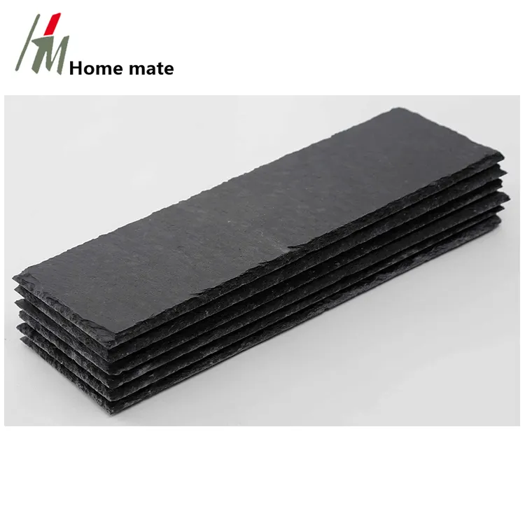 Eco-friendly Natural Japanese 40x13cm Strip shape Slate Sushi Stone Plate