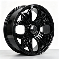 Velg Alloy Aluminium Forged Gloss Black Machined Face Multi Spoke Concave 20-22 Inch 9.5J 5x120 5x108 ET42.5 untuk Berbagai SUV