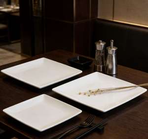 أفضل المبيعات لعام <span class=keywords><strong>2026</strong></span>: طقم أطباق بلاستيكية مربعة بيضاء من الميلامين مناسبة للمطاعم - Product Image 5