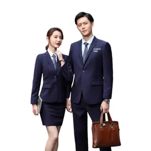 Promotion Custom Business Suit Bottom Price Men And Women 2 Pieces European Size Office Suit For Corporate