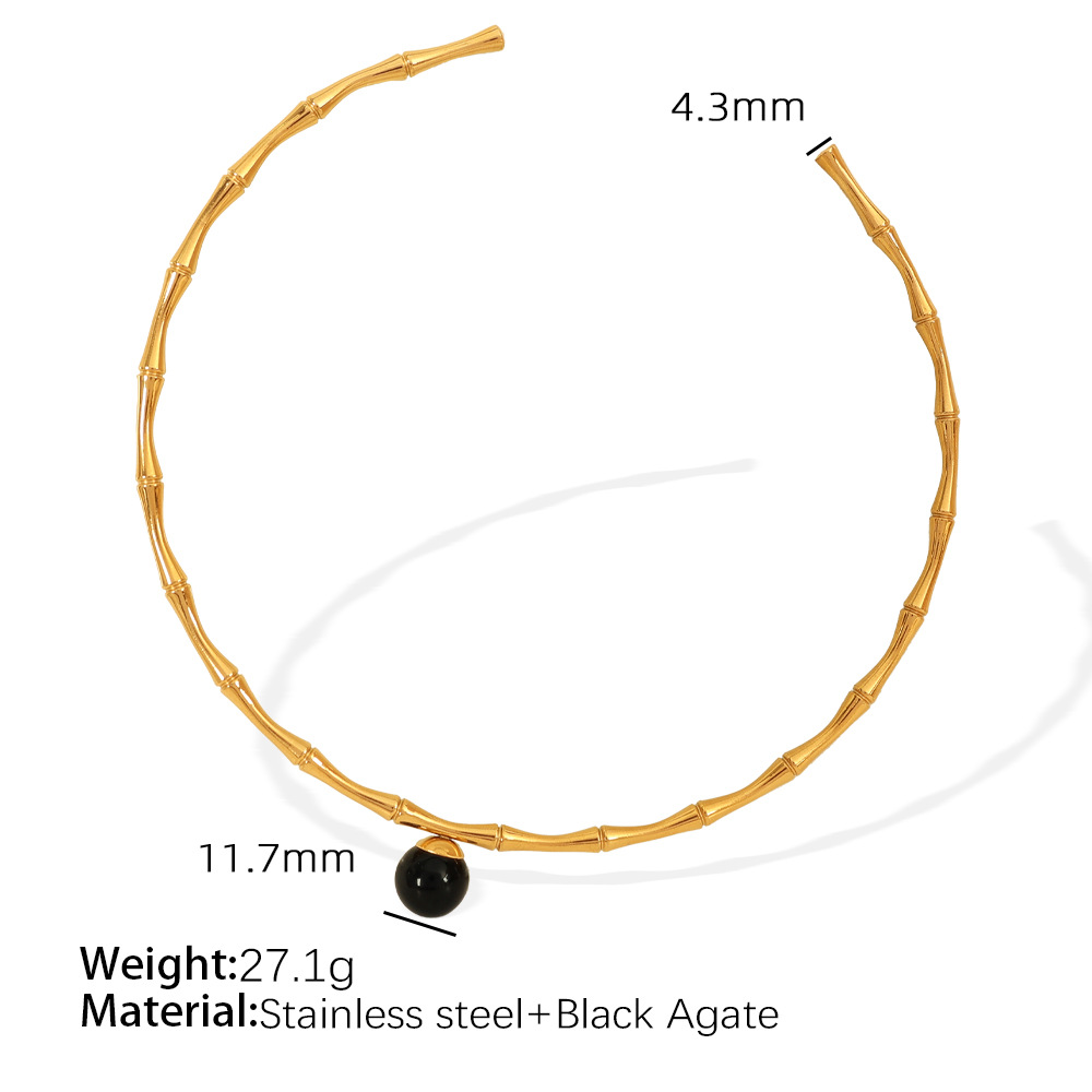 Collier réglable en or et onyx noir XL147