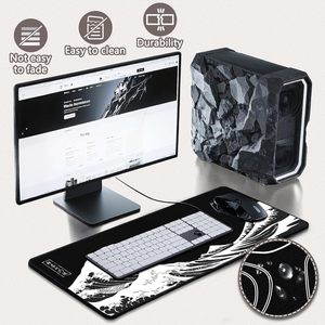 Tapis de <span class=keywords><strong>souris</strong></span> pour jeux - Tapis de bureau pour clavier et <span class=keywords><strong>souris</strong></span> - Grand tapis de <span class=keywords><strong>souris</strong></span> Kanagawa - Bureau, tapis de <span class=keywords><strong>souris</strong></span> à vagues de mer japonaises (31,5 x 11,8 pouces) - Product Image 4