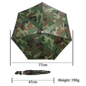 Hands-Free Straight Manual <b>Umbrella</b> Double Layer UV Protection Foldable Portable Sun Hat for Beach Fishing Hiking - Product Image 2