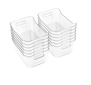 Plastic Storage <b>Bins</b> Multi-Use Organizer <b>Bins</b> Pantry Organizer Clear Storage Containers <b>Bins</b> for Home & Kitchen - Product Image 1