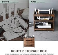 Estante de enrutador de diseño de orificios múltiples Estante de soporte de TV, enrutador inalámbrico y caja de administración de cables Caja de módem de enrutador Wifi de montaje en pared