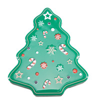 Boîte à bonbons en fer en forme de sapin de Noël, écologique, avec couvercle à vis, pour le stockage des aliments et autres cadeaux