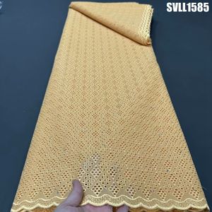 Dentelle sèche bleue brodée africaine avec des pierres Voile <span class=keywords><strong>suisse</strong></span> Tissu brodé en <span class=keywords><strong>coton</strong></span> pour les dames <span class=keywords><strong>Pagne</strong></span> Tissu dentelle africaine - Product Image 2