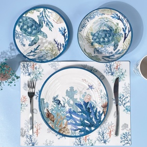 Plato de Melamina con Diseño de Tortuga Marina, Venta al Por Mayor de Bestwares, Plato Redondo para Cena, Fabricante de Vajilla Irrompible - Product Image 3