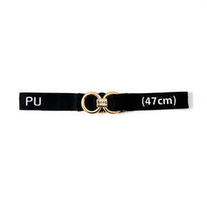 Ceinture en métal 47 cm à double anneau, ceinture élastique en PU, ceintures tendance pour femmes - Product Image 2