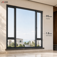 Fenêtre en aluminium JOUGE sur mesure, couleur personnalisée, cadre Venice 95c 95mm, finition poudre AkzoNobel, design esthétique pour villa moderne