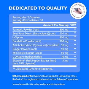 OEM/ODM Private Label Milk Thistle <b>Liver</b> Cleanse Support Capsules With Turmeric & Beetroot <b>Liver</b> Protection - Product Image 2