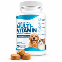 Comprimés à mâcher multivitaminés pour animaux de compagnie 10 en 1 pour chiens et chats avec glucosamine, oméga 3, probiotiques, taurine, soutien quotidien au bien-être