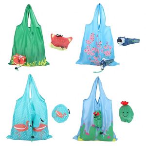 Sac fourre-tout promotionnel personnalisé imprimé, petit, écologique, pour courses, motif fraise, réutilisable, pliable, en nylon, polyester, RPET - Product Image 1