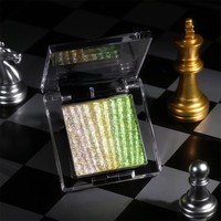 Palette de fards à paupières holographiques carrés professionnels, logo personnalisé, fard à paupières caméléon, marque privée, maquillage pour les yeux