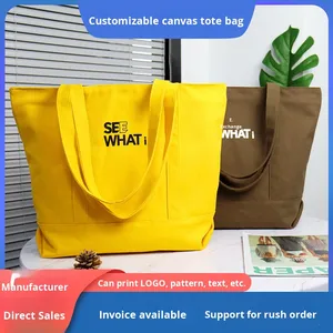 Manufacturer Advertising Letter Canvas <b>Tote</b> <b>Bag</b> Double Handles Large Capacity Women High-End Feel Shopping Eco-Friendly - Product Image 2