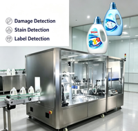 Unité de détection des défauts des bouteilles en ligne pour les bouteilles de boissons avec couverture complète de vue multi-caméras et inspection de la qualité de surface