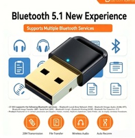 Adaptor USB Bluetooth 5.1 Chip Realtek 8761BUV Mini Dongle Bluetooth Eksternal Bebas Driver untuk Windows Desktop Laptop