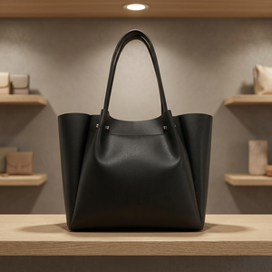 Sac à main en cuir véritable noir pour femme, style américain/occidental, fermeture à glissière, imperméable, léger, écologique, bandoulière - Product Image 4