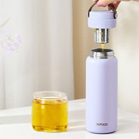 En stock – Gobelet isotherme en acier inoxydable de 15 oz et 20 oz, sans BPA, anti-fuite, avec infuseur à thé et couvercle à poignée, idéal pour le camping