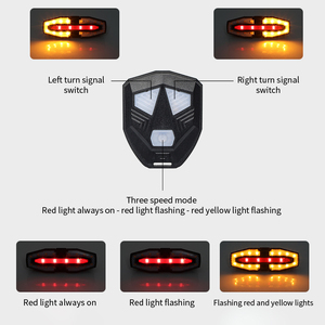 Clignotants de vélo rechargeables par USB, télécommande sans fil, feu arrière de vélo étanche - Product Image 4