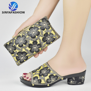 Bella signora partito <span class=keywords><strong>tacco</strong></span> <span class=keywords><strong>basso</strong></span> italiano <span class=keywords><strong>scarpe</strong></span> Set di alta qualità Pu <span class=keywords><strong>scarpe</strong></span> da abbinare alla borsa - Product Image 5