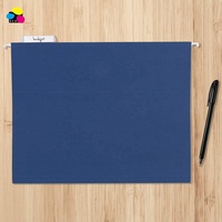 Fournisseur de papeterie 2026 – Lot de 25/boîte – Classeurs suspendus en papier recyclé format Lettre coupé en 1/5, assortiment de cinq couleurs foncées, recyclables