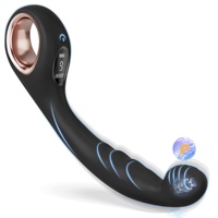 Vibrateur de massage prostatique, Godemiché anal, Vibrateur point G avec anneau de maintien, Plug anal, Stimulateur de doigt incurvé et fin, Jouets sexuels pour gays