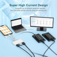Lecteur de cartes mémoire 5-en-1, adaptateur USB OTG, lecteur de cartes SD pour téléphone/tablette, appareils USB-C/USB-A, emplacements Micro SD, charge d'alimentation, imprimante