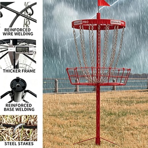 Cestino per <span class=keywords><strong>Golf</strong></span> Robusto Rosso con Telaio in Acciaio Rinforzato, Diametro 64cm, Ausilio Portatile per l'Allenamento - Product Image 4