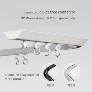 Giá Đỡ Chữ V Màu Trắng Đen-Thanh Ray Rèm Gắn Trần Không Có Giá Đỡ Thấp - Product Image 2