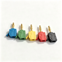 Connecteur banane 4 mm à verrouillage par pression, nickelé/plaqué or, 1000 V, 24 A, haute intensité, avec coque en nylon ignifuge