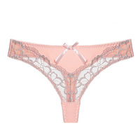 Culottes sexy transparentes en dentelle pour femmes, string en nylon à entrejambe ouvert, taille basse, couleur unie, nouveauté usine