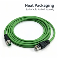 Conector SHAN WEI M12 con código A, macho de 4 pines, enchufe RJ45, Ethernet Industrial Profinet Cat6, cobre sin oxígeno, IP67, arnés de PVC