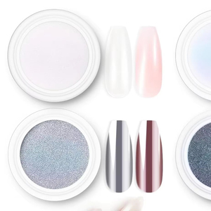 Kit de perles blanches magiques HOT <span class=keywords><strong>poudre</strong></span> à ongles holographique argentée miroir <span class=keywords><strong>poudre</strong></span> à ongles chromée blanche pour l'artisanat en résine - Product Image 1