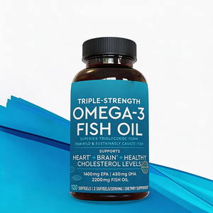 Viva Naturals Üçlü Güçlü Omega 3 Balık Yağı EPA ve <span class=keywords><strong>DHA</strong></span> Takviyeleri ile 2200mg 120 Yumuşak Kapsül - Product Image 1