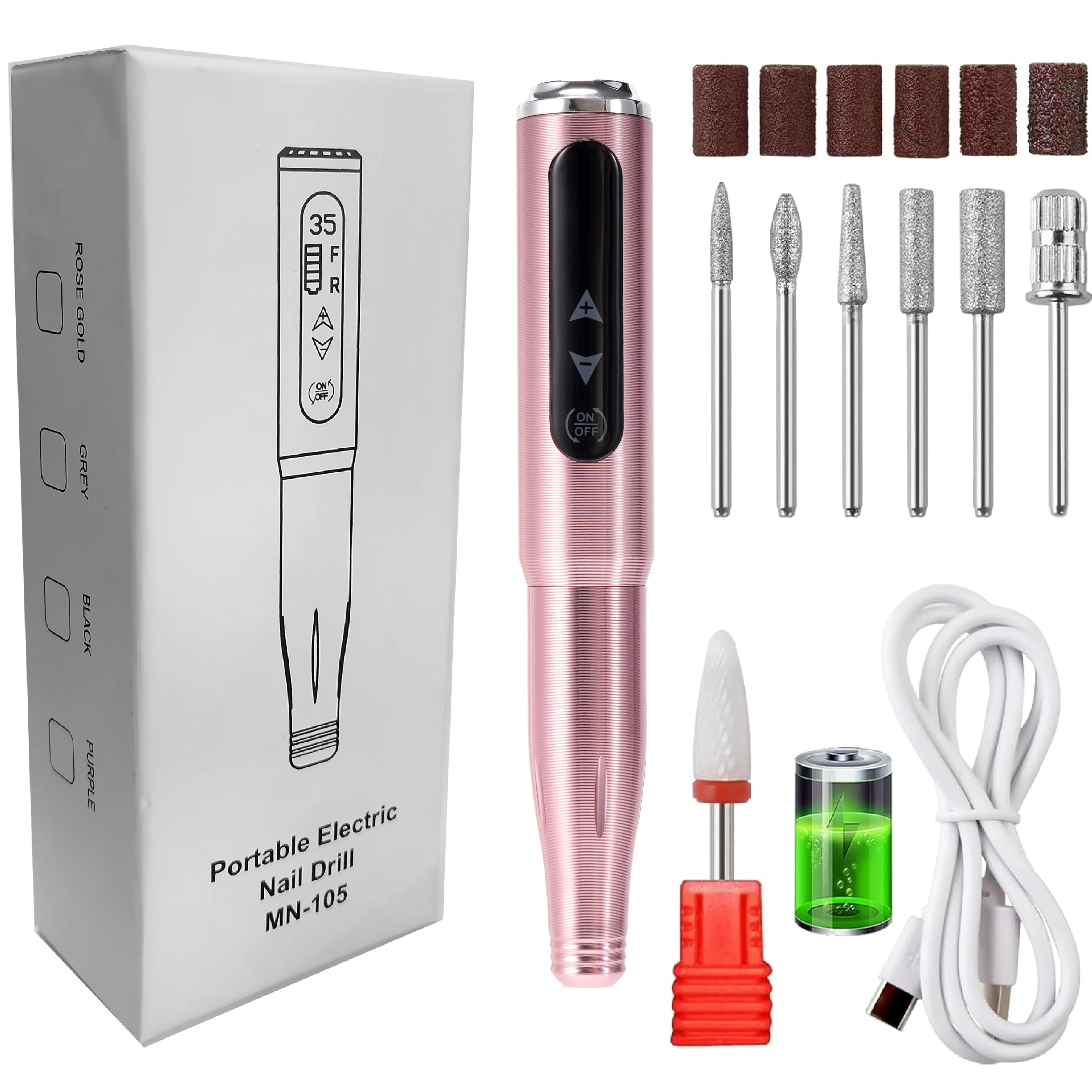 2024 professionnel stylo de polissage des ongles perceuse 35000 tr/min électrique portable perceuse à ongles