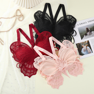 Water-soluble Flower Sexy Suspender Vest Bra butterfly Beautiful Back Wrap Chest Bra Lace Fixed Cup <strong>Tube</strong> <strong>Top</strong> Bra <strong>for</strong> <strong>Woman</strong> - Product Image 1