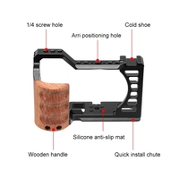 Cage de caméra moderne en bois Alpha 7C / ILCE-7C/A7C PULUZ poignée aluminium métal stabilisateur de cage de caméra