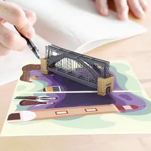 Portugal Louis I Bridge Building Postal Tarjetas de regalo de felicitación Papel 3D Tarjeta emergente hecha a mano