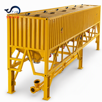Silo à ciment conteneurisé à double pont de 40 pieds, silo horizontal mobile pour poudre avec bec de chargement en vrac pour camion-citerne