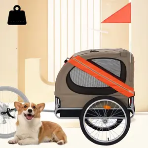 Elektrikli bisiklet için çelik kargo bisiklet köpek bisiklet taşıyıcı pet bisiklet römorku