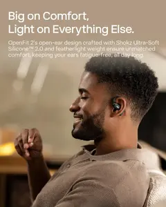 SHOKZ <span class=keywords><strong>OpenFit</strong></span> 2 vrai sans fil pour écouteurs Bluetooth casque à oreille ouverte LED batterie Microphone confortable conception de crochet d'oreille - Product Image 5