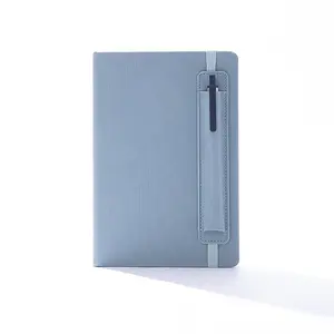 A5 Pu Leather Cover Custom Notebook With Strap Pen Holder for Sale