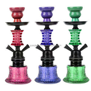 2パイプ28cmストック小型アラブ格安水タバコ鉄製メタルベビーシーシャ - Product Image 1