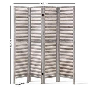Longtu Écran à <span class=keywords><strong>persiennes</strong></span> pliant à 4 <span class=keywords><strong>panneaux</strong></span> Séparateur de pièce à cadre en bois rustique en bambou gris pour salon salle à manger espace de bureau - Product Image 2