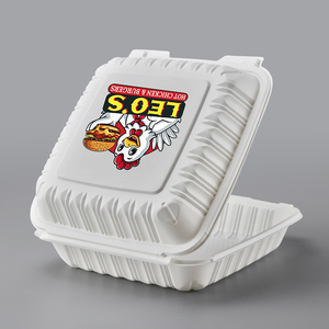Phân hủy sinh học thực phẩm container lò vi sóng nhựa logo in mfpp hộp đựng thức ăn vỏ sò Hộp Ăn Trưa Takeaway bao bì thực phẩm - Product Image 5