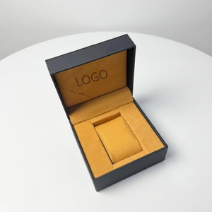 Durable Premium <b>Black</b> PU Leather Single Watch Storage <b>Box</b> with Plush Velvet Cushion Insert, Custom Logo Embossing Option - Product Image 2