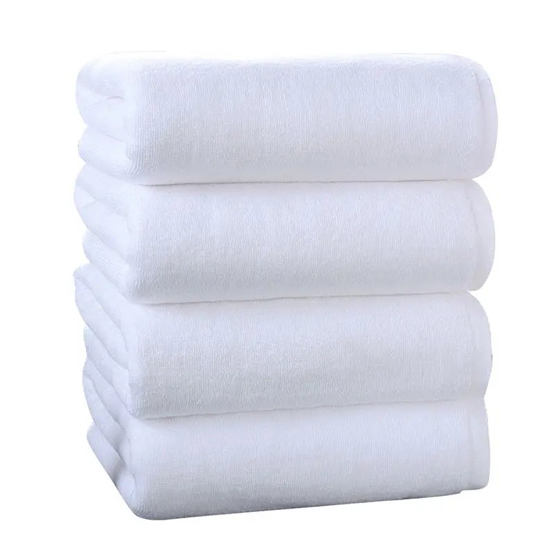 Individuelles gesticktes Logo weiße Handtuch-Sets für Spa 100 % Baumwolle Terry Luxus-Badehandtuch Hotel Handtücher