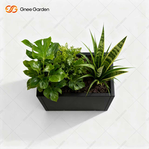 Jardinière carrée en métal noir nordique, acier laminé à froid, pour patio et jardin, résistante à la rouille, personnalisable OEM/ODM, accent géométrique - Product Image 6